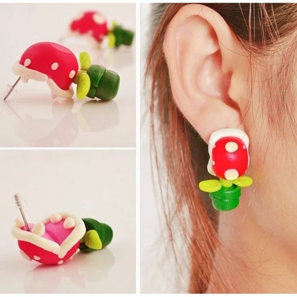 [NEW] Super Mario - Piranha Plant Earrings Jewelry